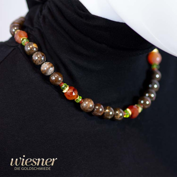 Edelstein Kette Opal Karneol Peridot